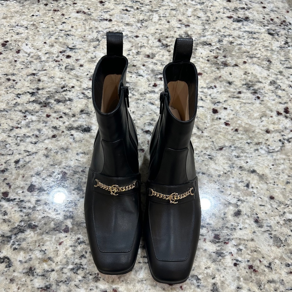 Christian Louboutin MJ Chain CL Chain Signature Flat Ankle Boots Booties